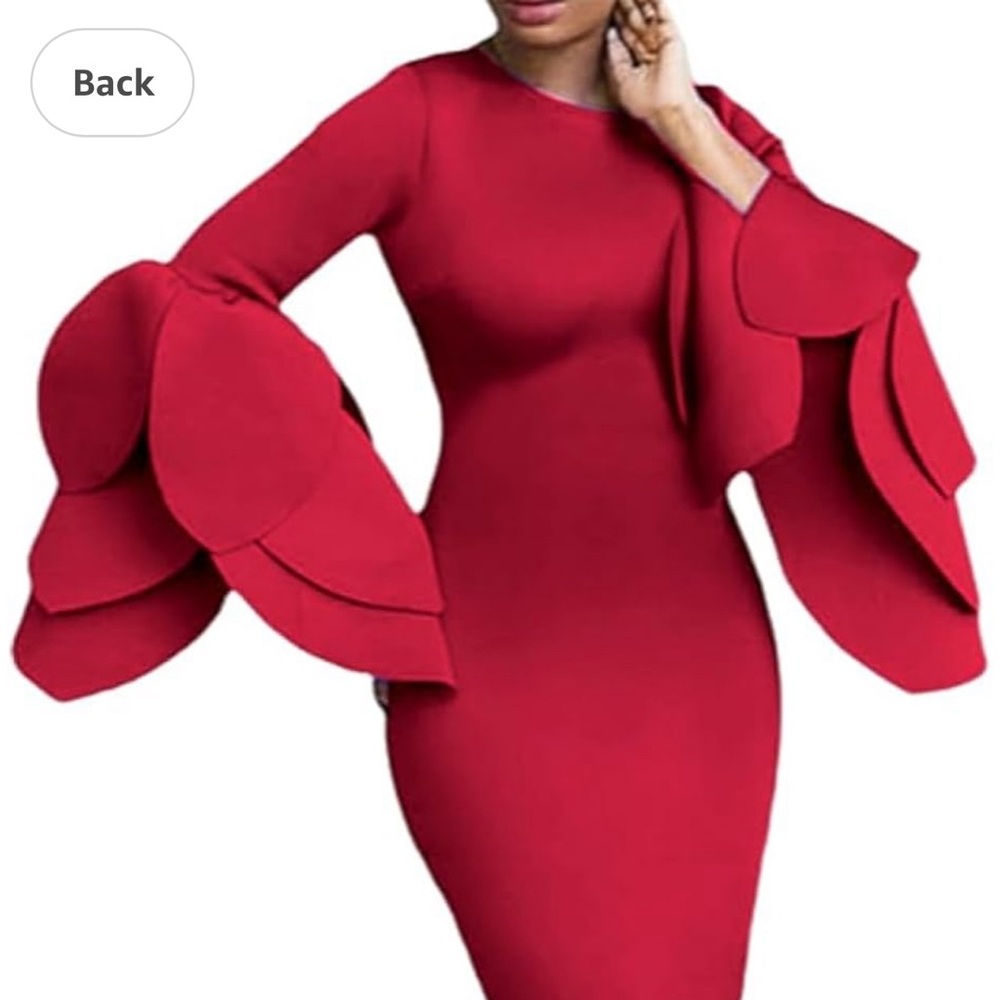 NEW Burgundy ❤️❤️ Dress with Flared Sleeves